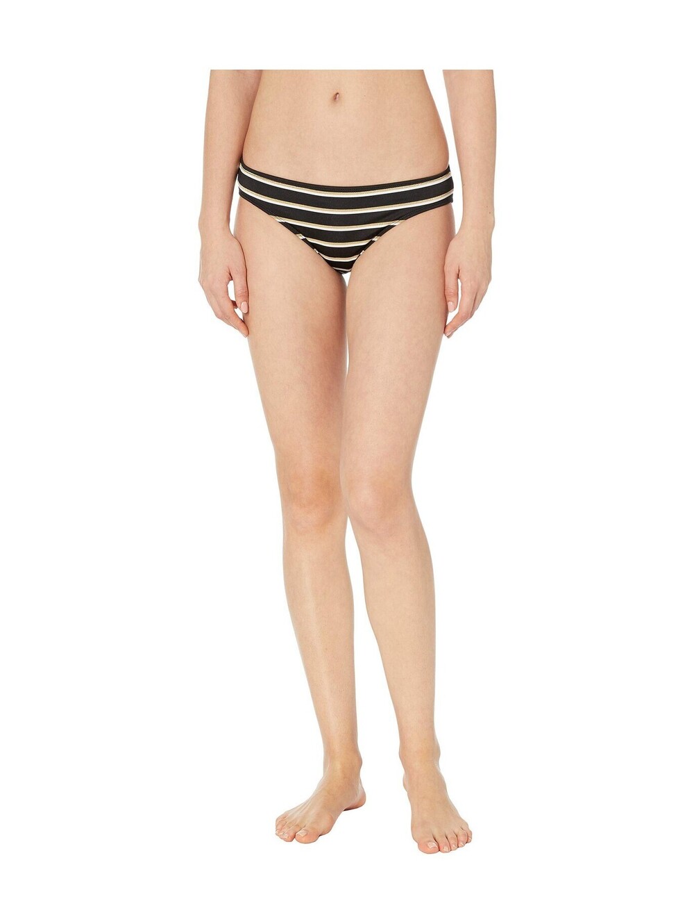 Lauren Ralph Lauren Womens Metallic Striped Swim Bottom Separates Black 12